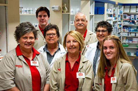 Various Weis Markets Pharmacy team members.